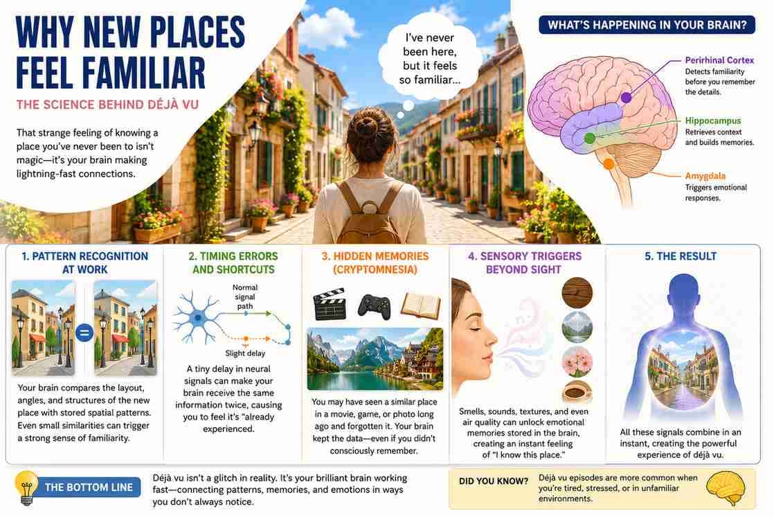 Why New Places Can Feel Strangely Familiar(Déjà Vu)