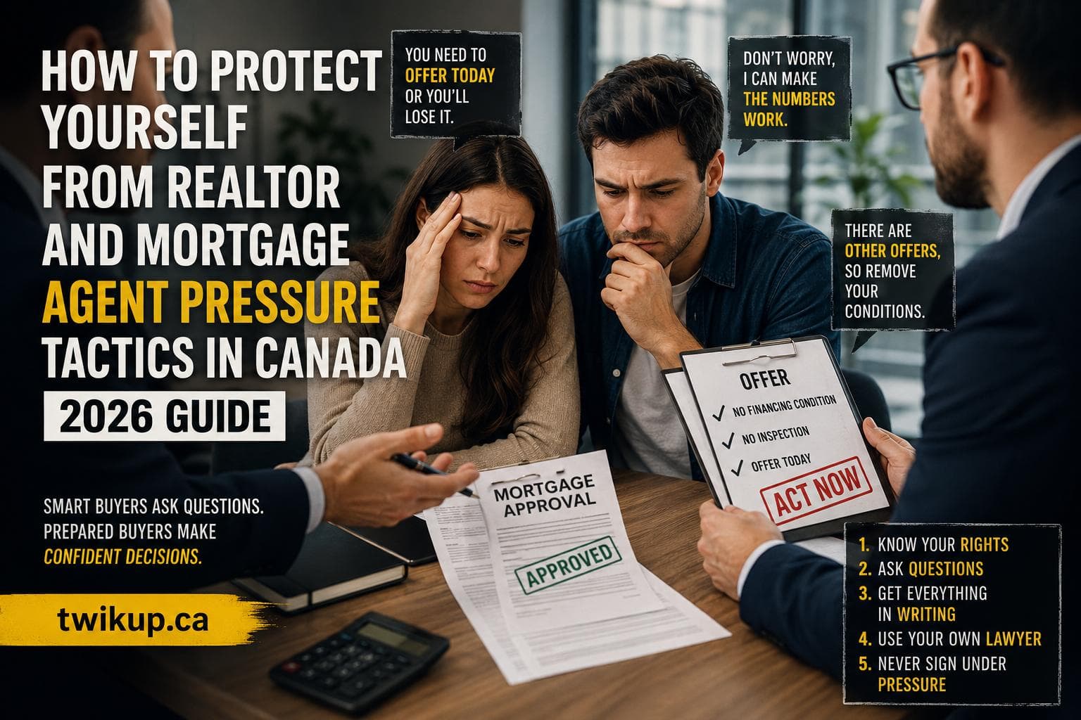 How to Protect Yourself From Realtor and Mortgage Agent Pressure Tactics in Canada: 2026 Guide